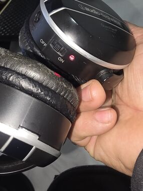 Audio Technica Black and Silver Over-Ear Headphones